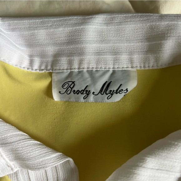 Vintage Brody Myles Womens Small Yellow Sleeveless Collared Top - Picture 2 of 5